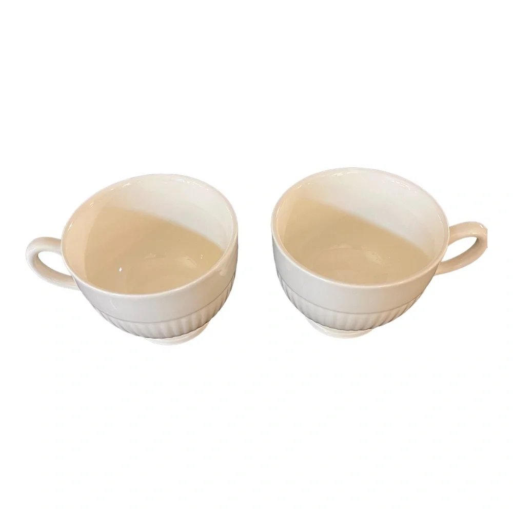 Wedgwood Edme Footed Coffee Tea Cups Fine China set of Two